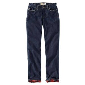 Carhartt Women's Original Fit Flannel Lined Jeans Size 8 Hemmed